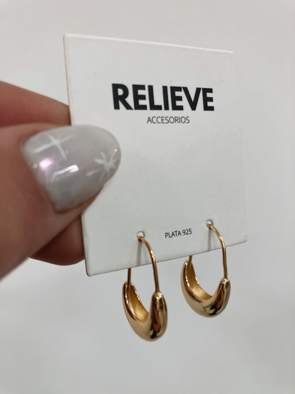 PENDIENTES AROS PLATA 925 CARAVANAS BAÑADAS EN ORO